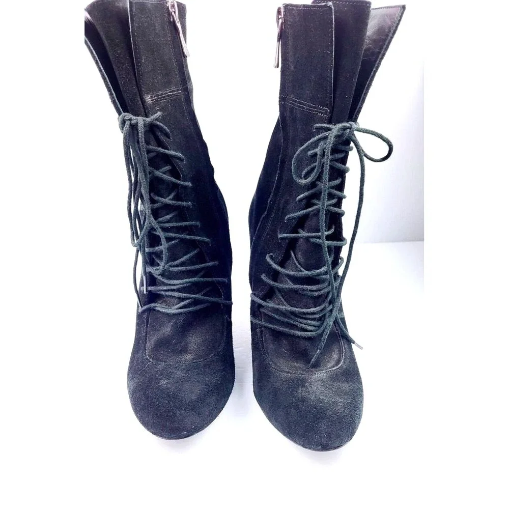 Max Studio Black‎ suede heeled boots - Size 7.5